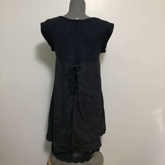 Vivian Shyu Linen Blend Dress with Lace Trim at Hem Size M - Picture 4 of 14